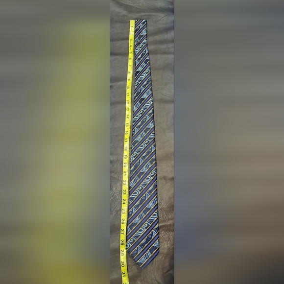 Stylish Striped Tie - Blue and Orange - Picture 4 of 4